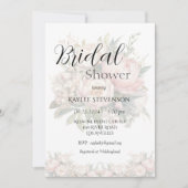 Floral Peonies rose nuptiale Invitation (Devant)