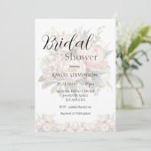 Floral Peonies rose nuptiale Invitation (Debout devant)