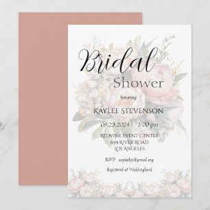 Floral Peonies rose nuptiale Invitation