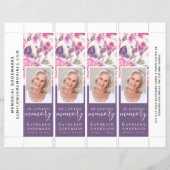 Floral Peony Butterfly Funeral Bladwijzer Sjabloon (Voorkant)