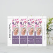 Floral Peony Papillon funéraire Signet Modèle (Debout devant)