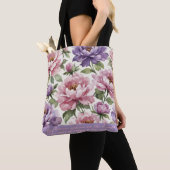 Floral Peony Personalized Tote Bag (Dichtbij)