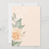 Floral perach Waterverf Wedding Invitation Kaart (Achterkant)