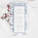 Floral Periwinkle Elégant Mariage Réception Menu<br><div class="desc">Floral Periwinkle Elégant Mariage Réception Menu</div>