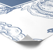 Floral Periwinkle Élégante Affiche de bienvenue de (Coin)