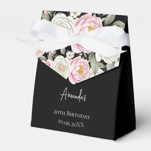 Floral Personalized Birthday Favor Box Bedankdoosjes (Voorkant Zijde)