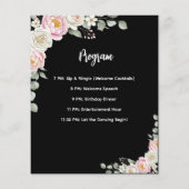 Floral Personalized Birthday Menu Program Card (Achterkant)