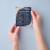 Floral Personalized Birthday Menu Program Card (Hand)