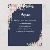 Floral Personalized Birthday Menu Program Card (Achterkant)