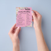 Floral Personalized Birthday Menu Program Card (Hand)