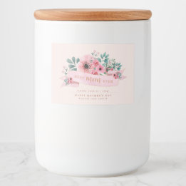 Floral Personalized Food/Jar Label for Ma Voedselcontainer Etiket