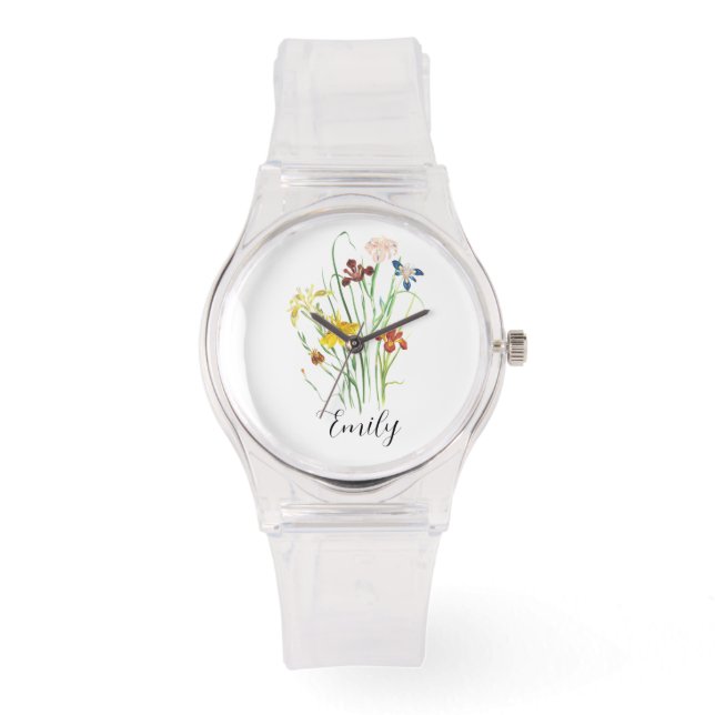 Floral Personalized Horloge (Voorkant)