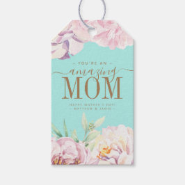 Floral Personalized Moederdag Kaart Cadeaulabel