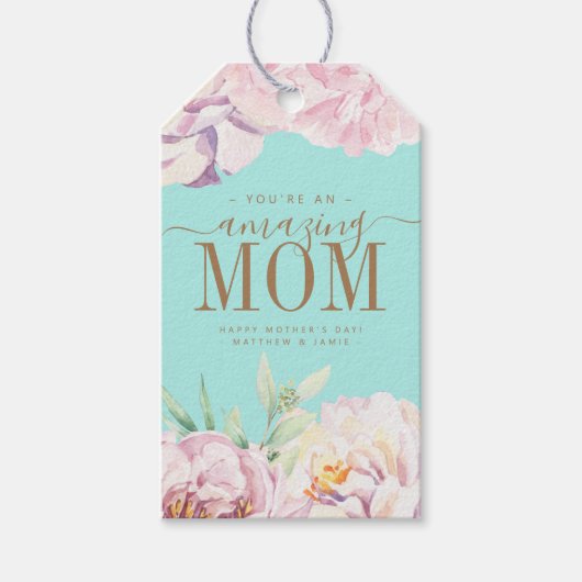 Floral Personalized Moederdag Kaart Cadeaulabel (Voorkant)