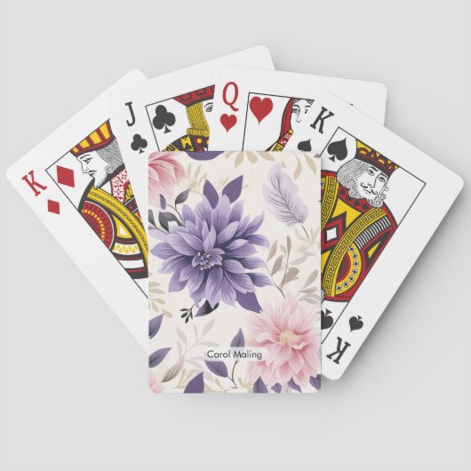 Floral Personalized Pack of Cards | Custom Greetin Pokerkaarten (Achterkant)