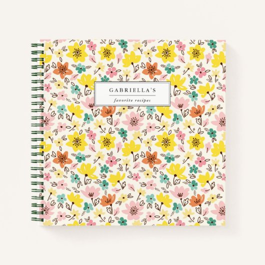  Floral Personalized Recipe Notitieboek (Voorkant)