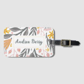 Floral Personalized Summer Vacation Bagagelabel (Voorkant (horizontaal))