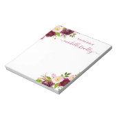 Floral Personalized | Van de bureau van de blocnot Notitieblok (Gedraaid)