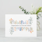 Floral Personalized Vrijgezellenfeest Kaart (Staand voorkant)