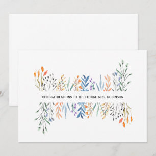 Floral Personalized Vrijgezellenfeest Kaart