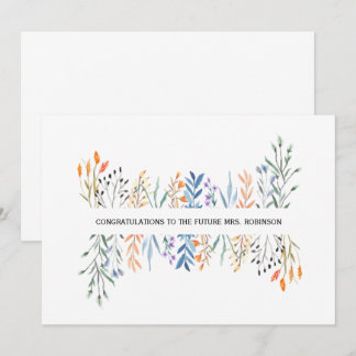 Floral Personalized Vrijgezellenfeest Kaart