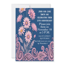 Floral Personalized Wedding Anniversary Invitation