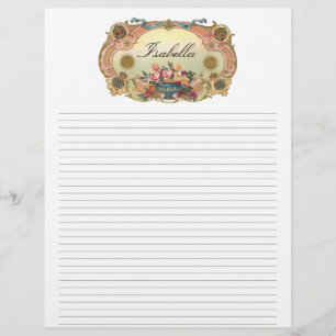 Floral Personelated Lined Letterhead