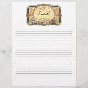 Floral Personelated Lined Letterhead