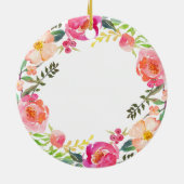 Floral Personnalisé Fille Baptême Ornement (Dos)