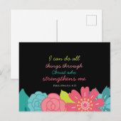 Floral Philippians 4:13 Briefkaart (Voorkant / Achterkant)