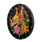 Floral Phoenix stijgt op uit de Fiery Ashes fantas Dartbord (Voorkant Rechts)