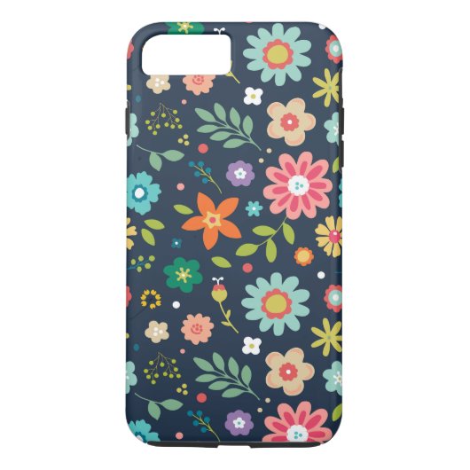 Floral Phone Case iPhone 8 Plus Hoesje (Achterkant)