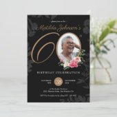 Floral Photo 60th Birthday Invitation (Debout devant)