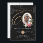 Floral Photo 60th Birthday Invitation<br><div class="desc">Floral Photo 60th Birthday Invitation. Une délicate invitation à la fête du 60e anniversaire, à thème floral et botanique féminin. Il présente de belles fleurs autour de la photo de la personne d'anniversaire avec un soupçon de classe vintage! Le concepteur est toujours prêt à aider, contactez-la si vous avez besoin...</div>