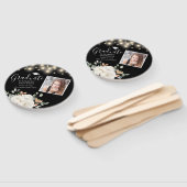 Floral Photo Afstuderen String Lights Black Handwaaier (Niet-gemonteerd)