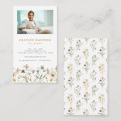 Floral Photo Carte de visite (Devant / Derrière)