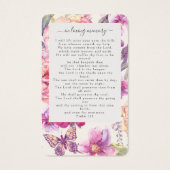 Floral Photo Funeral Carte de prière commémorative (Dos)