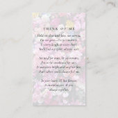 Floral Photo Funeral Carte de prière commémorative (Dos)