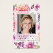 Floral Photo Funeral Carte de prière commémorative (Devant)