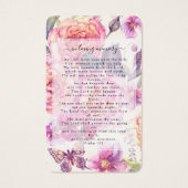 Floral Photo Funeral Carte de prière commémorative (Dos)