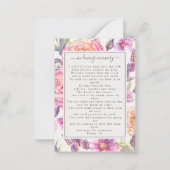 Floral Photo Funeral Carte de prière commémorative (Dos)