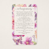 Floral Photo Funeral Carte de prière commémorative (Dos)