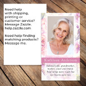 Floral Photo Funeral Carte de prière commémorative