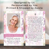 Floral Photo Funeral Carte de prière commémorative