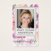 Floral Photo Funeral Carte Poem Memorial (Devant)
