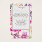 Floral Photo Funeral Carte Poem Memorial (Dos)