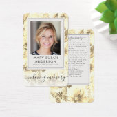 Floral Photo Funeral Carte Poem Memorial (Bureau)