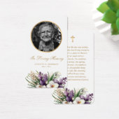 Floral Photo Funeral Memorial Prayer Kaarten Visitekaartje (Bureau)
