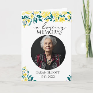 floral Photo Funeral Order of Service Folded  Programma