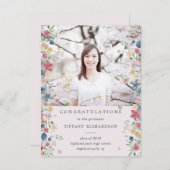 Floral Photo Graduation Faire-part (Devant / Derrière)